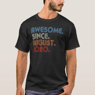2 Years Old Awesome Since August 2020 2nd Birthda T-Shirt