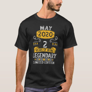 2 Years Old Awesome Since May 2020 2nd Birthday T-Shirt
