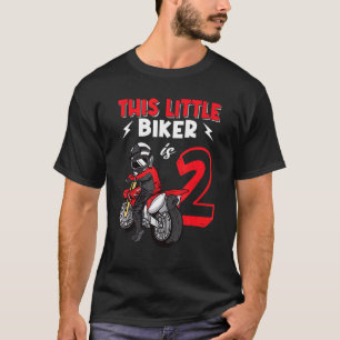 2 Years Old Birthday Biker Party Kids Boys Girls T-Shirt