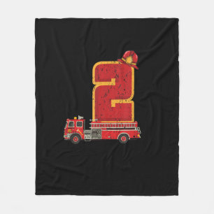 2 Years Old Birthday Boy Gifts Firefighter Fleece Blanket