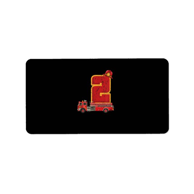 2 Years Old Birthday Boy Gifts Firefighter Label (Front)