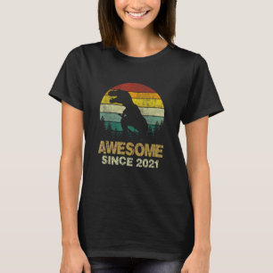 2 Years Old Boy Dinosaur rex Awesome Since 2021 Bi T-Shirt