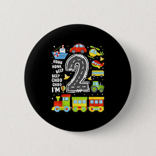 2 Years Old Boys Girls Kids 2nd Birthday Transport Inch Round Button