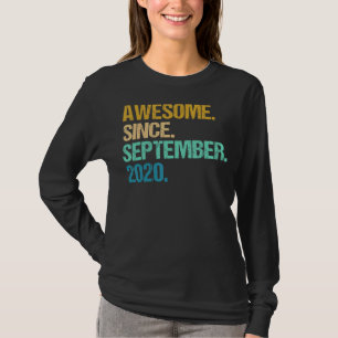 2 Years Old Funny Awesome Since September 2020 2nd T-Shirt