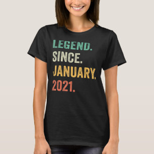 2 Years Old Gift Legend Since January 2021 2nd Bir T-Shirt