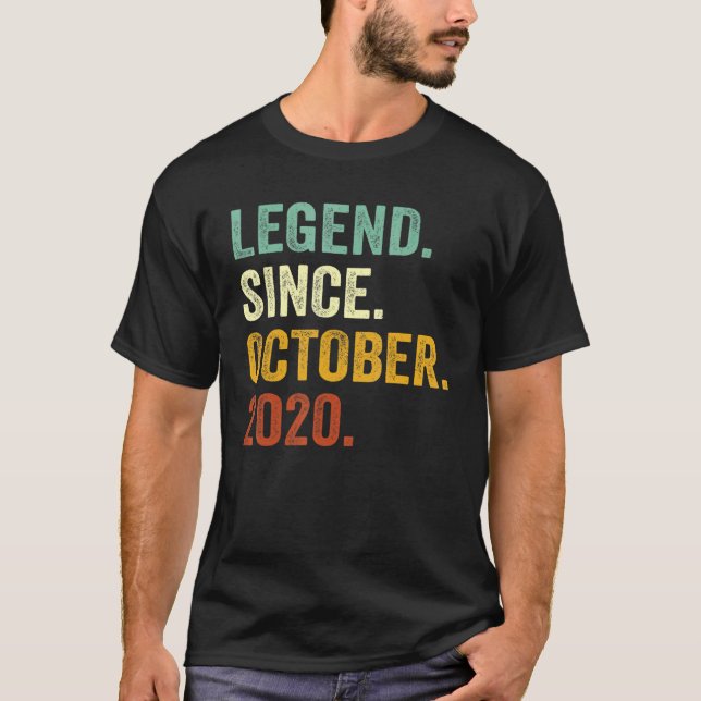 2 Years Old  Legend Since October 2020 2nd Birthda T-Shirt (Front)