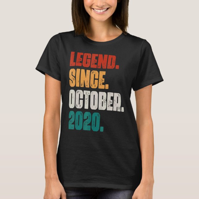 2 Years Old  Legend Since October 2020 2nd Birthda T-Shirt (Front)
