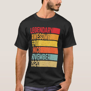 2 Years Old Legendary Epic Awesome Since November T-Shirt