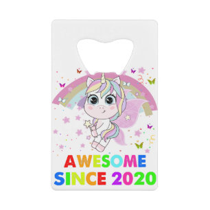 2 Years Old Unicorn Cutie 1st Birthday Unicorn Gif Credit Card Bottle Opener