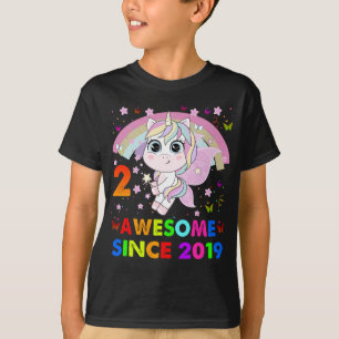 2 Years Old Unicorn Cutie 2nd Birthday Unicorn Gif T-Shirt