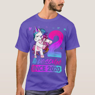 2 Years Old Unicorn Flossing 2nd Birthday Girl Uni T-Shirt