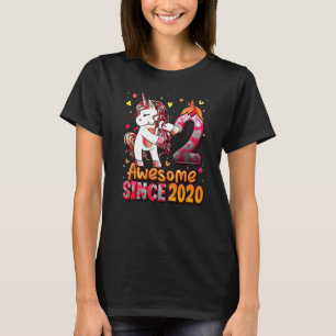 2 Years Old Unicorn Flossing 2nd Birthday Girl Uni T-Shirt