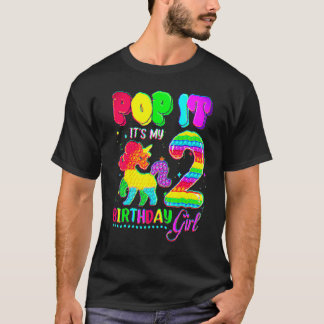 2 Years Old Unicorn It's My 2nd Birthday Girl Unic T-Shirt