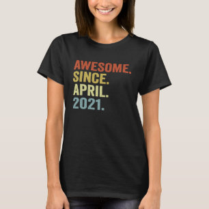 2 Years Old Vintage April 2021 2nd Birthday 2 T-Shirt