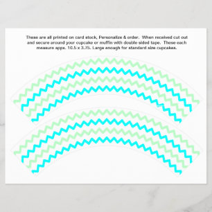 2 Zig zag Generic Personalize Cupcake Wrappers