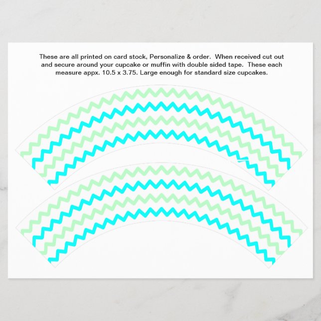 2 Zig zag Generic Personalize Cupcake Wrappers (Front)