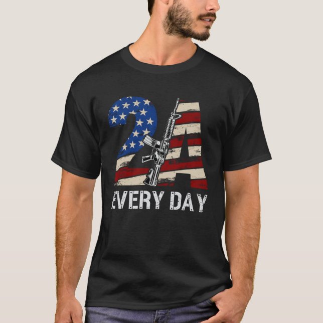 2A AR15 Rifle 2nd Amendment Patriotic Gun Owner T-Shirt (Front)