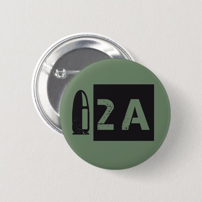 2A Second Amendment right to bear arm US 2 Inch Round Button (Front & Back)