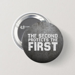 2A  Second protects the first Free Speech Gun 2 Inch Round Button