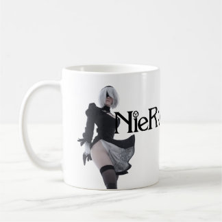 2B Nier Automata White Glossy Mug
