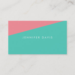 2COLOR AQUA + SALMON BUSINESS CARD