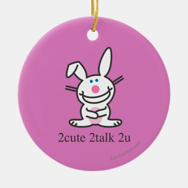 2cute 2talk 2u ceramic ornament (Front)