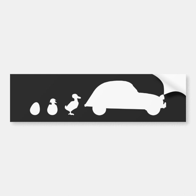 2CV Deux Chevaux Funny Evolution Bumper Sticker (Front)