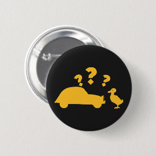 2CV Deux Chevaux Meets Yellow Duck 2 Inch Round Button