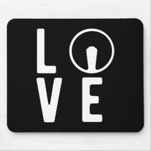 2CV Deux Chevaux Minimalist Love Typography Mouse Pad