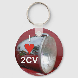 2CV Ente Headlamp I love Keychain