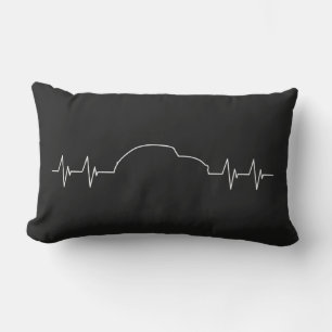2CV Retro Car Heartbeat Pulse Frequency Lumbar Pillow