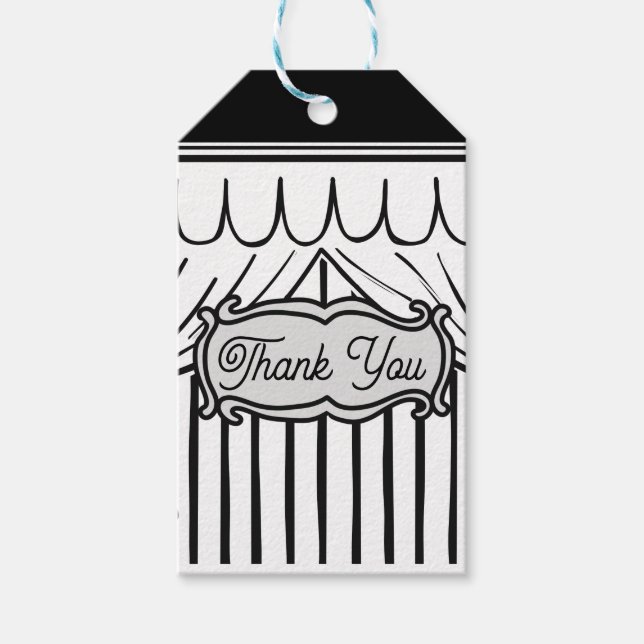 2D Birthday Party Comic Style Thank You Gift Tags (Front)