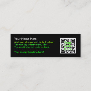 2D Code Business Cards - Skinny, Black