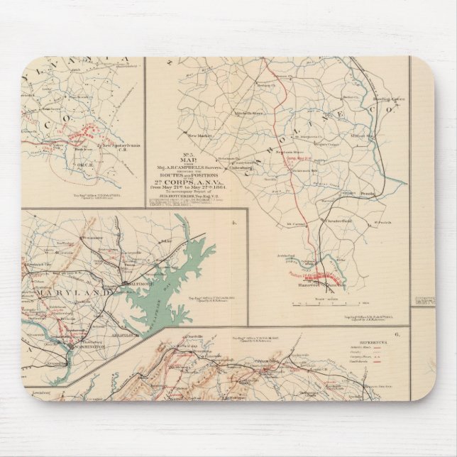 2d Corps AN Va, camps, pickets, routes Mouse Pad (Front)