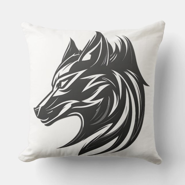 2d drawing Walf Throw Pillow (Front)