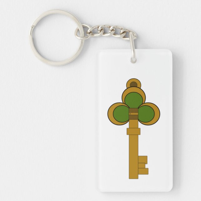 2D Fantasy Vector Magic Key Clip Art  Keychain (Front)