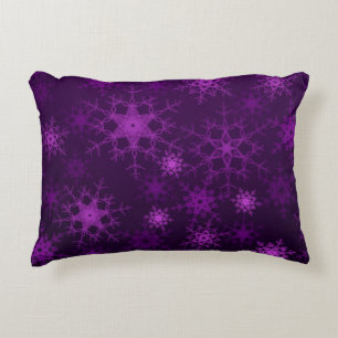 2d illustration. Abstract snowflakes. Holy Christm Accent Pillow