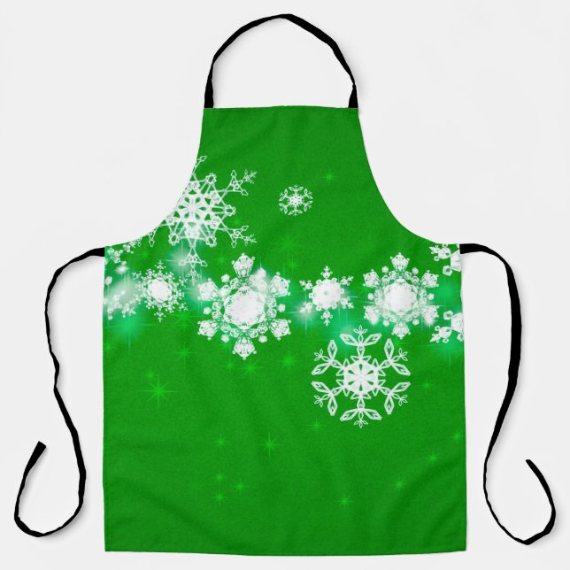 2d illustration. Snowflakes on background. Holy Ch Apron (Front)