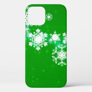 2d illustration. Snowflakes on background. Holy Ch iPhone 12 Case