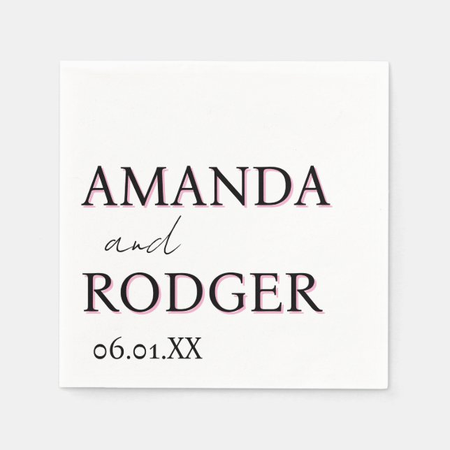 2D Lettering Bold Personalized Napkins  (Front)