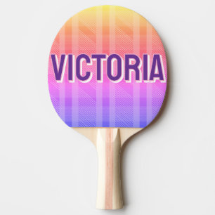 2D Retro Colourful Lettering Name Colourful Plaid Ping Pong Paddle