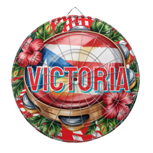 2D Retro Colourful Lettering Puerto Rican Dartboard