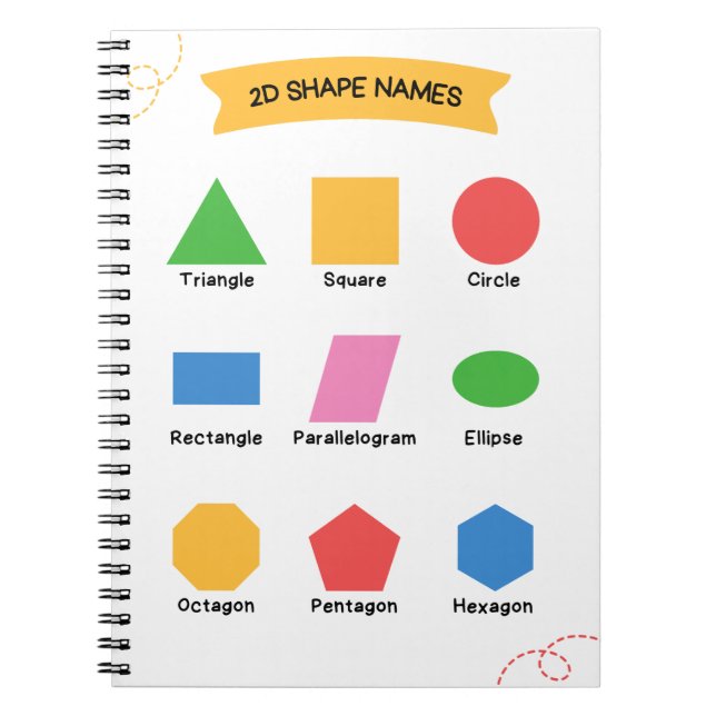 2D Shape Names School Education Learning Notebook (Front)