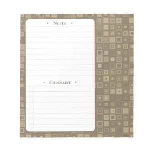 2D Squares   Daily Notes and Checklist Notepad