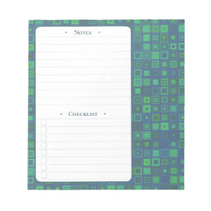 2D Squares Daily Notes and Checklist Notepad