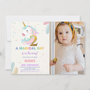 2e anniversaire Unicorn Anniversaire Invitations a