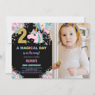 2e anniversaire Unicorn Anniversaire Invitations a