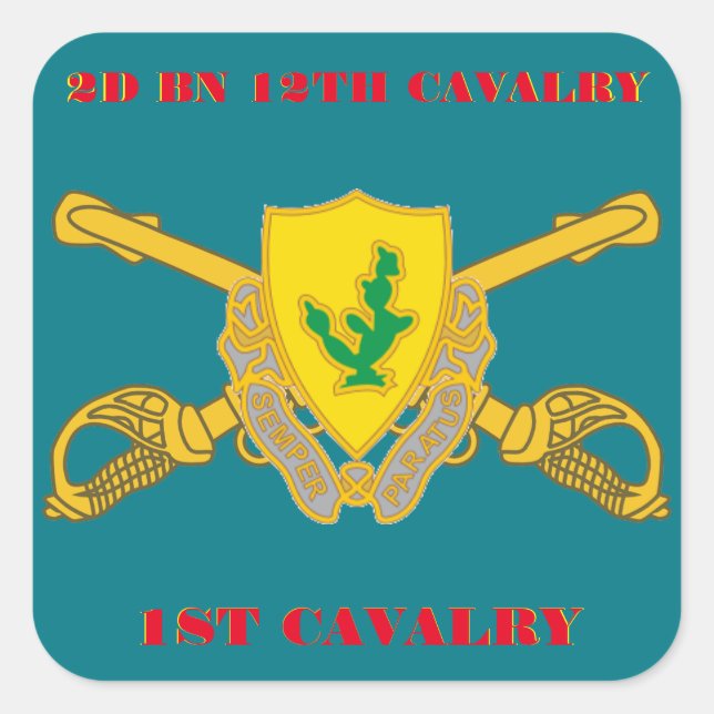 2E BATAILLE 12E CAVALRY 1ER CAVALRY STICKERS (Devant)