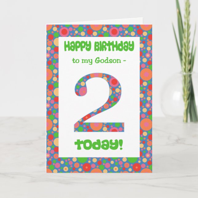 2e carte d'anniversaire pour Godson, Bright et Bub (Devant)