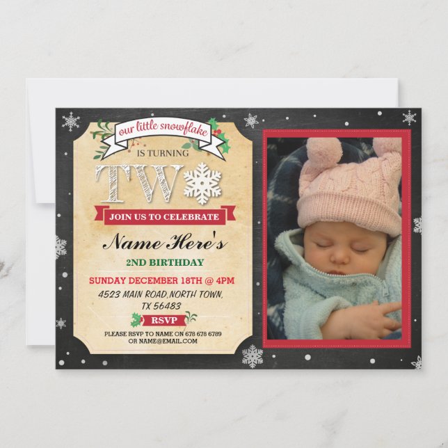 2e fête d'anniversaire Deux Invitation de la fête  (Devant)